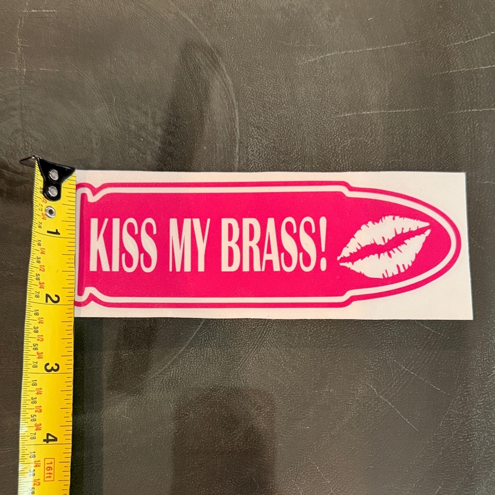Vinyl Pink Car Decal- Kiss My Brass! - Picture 2 of 4